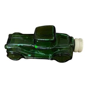 Vintage Avon Green Glass Car Shaped Bottle